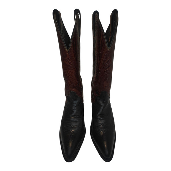 Vintage leather 2 tone Code West Cowboy boots sz 7 - Picture 2 of 7